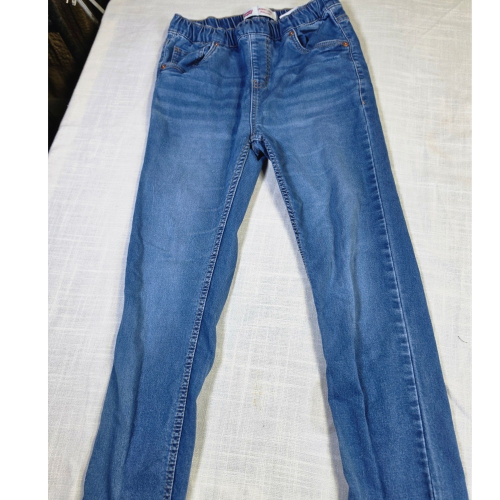 Levis Skinny Knit Pull On Jeans Womens 16 Reg Blue Mid Wash Elastic Waist 28x30